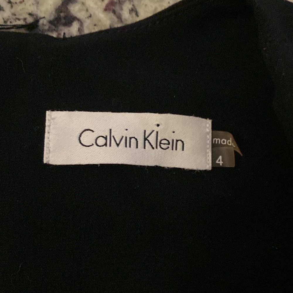 Calvin Klein black white frame trim sleeveless sheath dress 4 - Picture 7 of 9